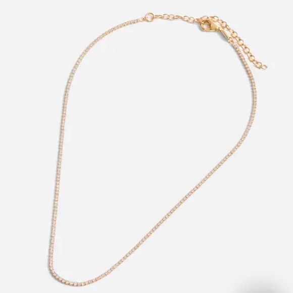 NWT Madewell Demi-Fine Crystal Tennis Necklace - Picture 2 of 7